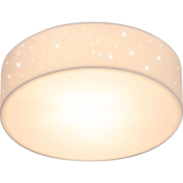 Monzana Plafondlamp - Sterrenhemel Rond 38cm 40 Watt Stof - Wit