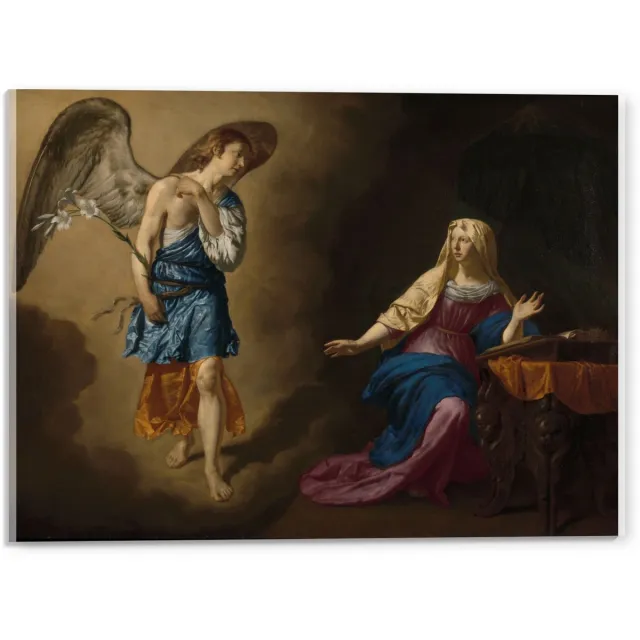 KuijsFotoprint Acrylglas - Oude Meesters - De verkondiging aan Maria, Adriaen van de Velde, 1667 - 40x30cm Foto op Acrylglas (Wanddecoratie op Acrylglas) Blauw