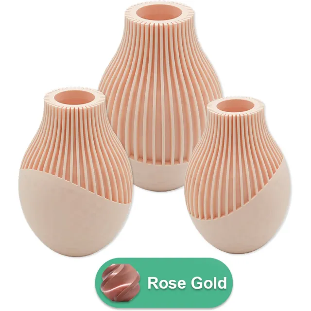 Lovora Ayra organische vaas – Decoratieve vaas - Rose Gold - 3d geprinte vaas – geschikt voor droogbloemen - 25CM
