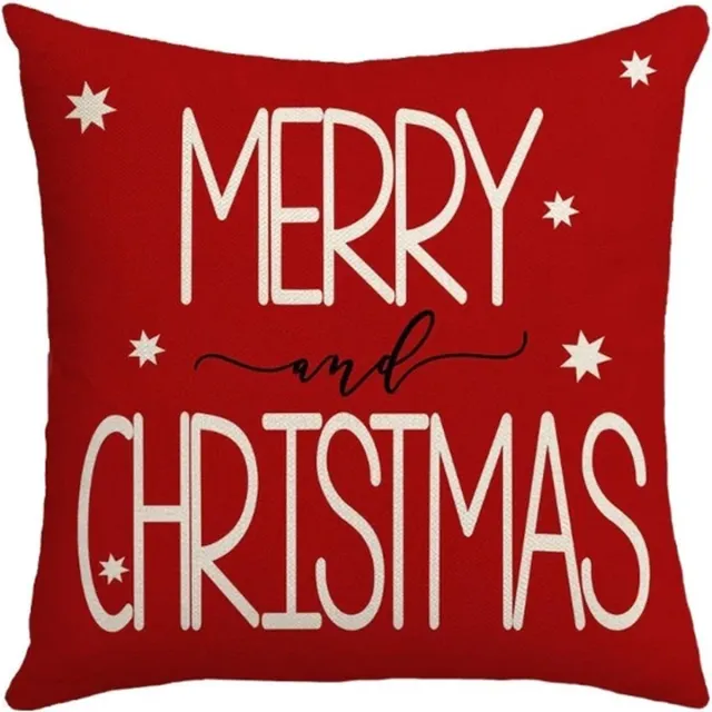 B-home decoratie.be kUSSENSLOOP - 45x45cm - kussensloop 45 x 45 cm Kerstmotief, enkelzijdige print - Afmetingen: 45x45 cm - Merry Christmas Rood