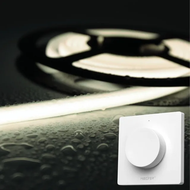 DiamantLED LED Strip COB - 10 Meter - Complete Set - 4000k - Neutraal Wit - 24V - IP68 Waterdicht - 480LED/m - Met Draadloze Mi-Light(MiBoxer) wanddimmer(Wit)