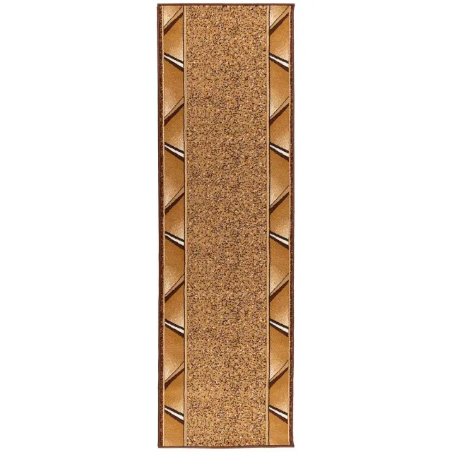 vidaXL Lopers - Tapijt - FLORNES - Geweven - Okergoud - Zigzag - 80 - x - 200 - cm - PP Ochre