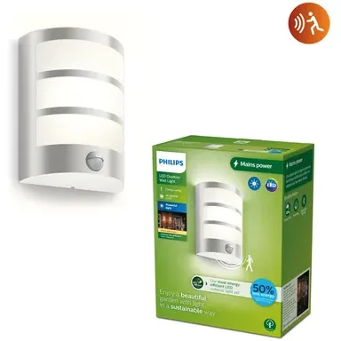 Philips Buitenwandlamp Python - Metaal - Warm Wit - 3,8w - Met Sensor