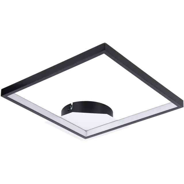 Globo LED plafondlamp zwart Woonkamerlamp Designlamp Plafondlamp, 19W 2150lm warm wit, LxH 29 x 4,7 cm