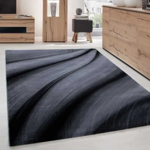 TapisTrend Designer tapijt Zwart 160x230 cm Modern vloerkleed met golvend design voor de woonkamer, Miami 6630