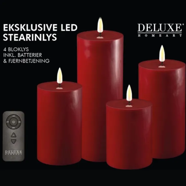 Deluxe Homeart LED CANDLE REAL FLAME WARM RED GIFT SET
