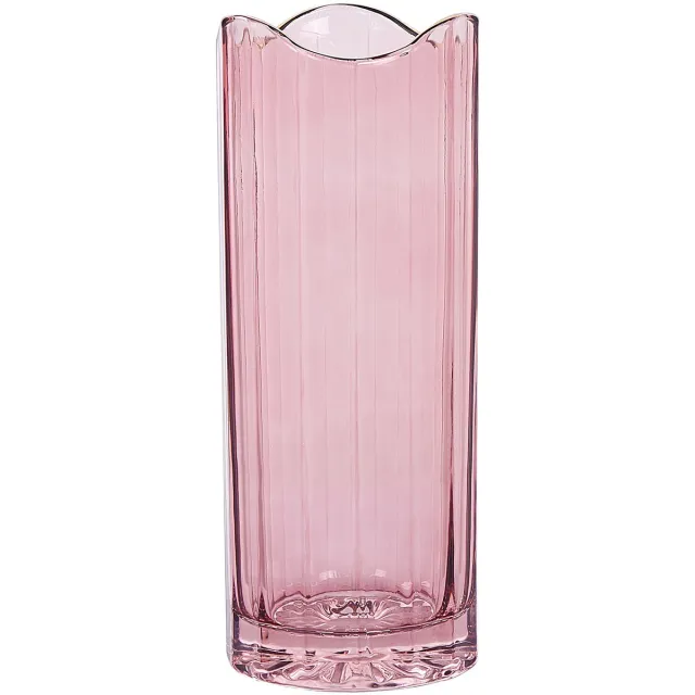 Beliani PERDIKI - Decoratieve vaas - Roze - Glas