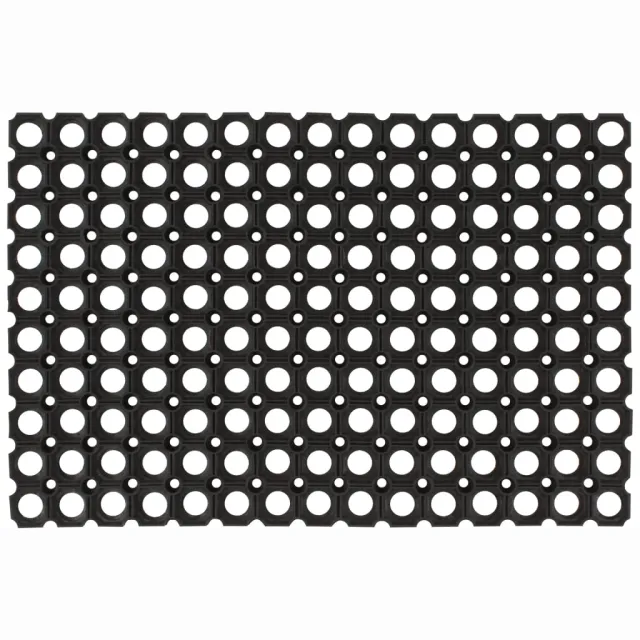 vidaXL Deurmat rechthoekig 60x80 cm rubber zwart