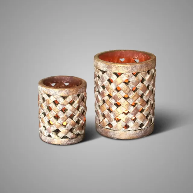 Brynxz Waxinelichthouder - Gold Jewel - set van 2 - 15x12cm + 11x9cm Antiek goud