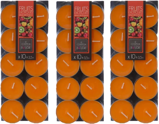 Atmosphera Geurtheelichtjes - 30x stuks - Exotisch Fruit geur - was/paraffine - 3,5 branduur Oranje