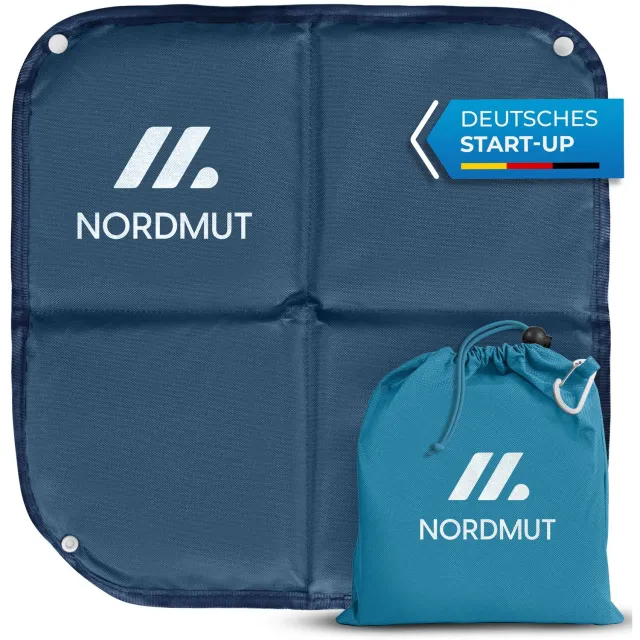 NORDMUT Isolerend zitkussen Nallo opvouwbaar - Waterdicht met karabiner - Donkerblauw