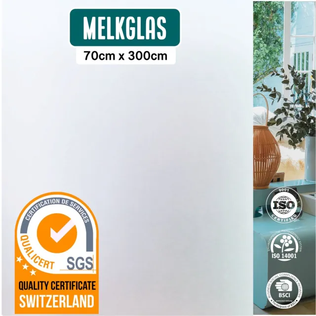 Homewell Melkglas Raamfolie HR++(+) 70x300cm - Anti inkijk - Maximale Privacy & Isolatie - Zonwerend - Statisch Wit