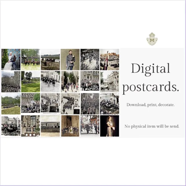 Oh La La Mosae Koningin Wilhelmina in Maastricht rond 1900 | 28 digital postcards | Makkelijk downloaden, printen en decoreren. kleurijk