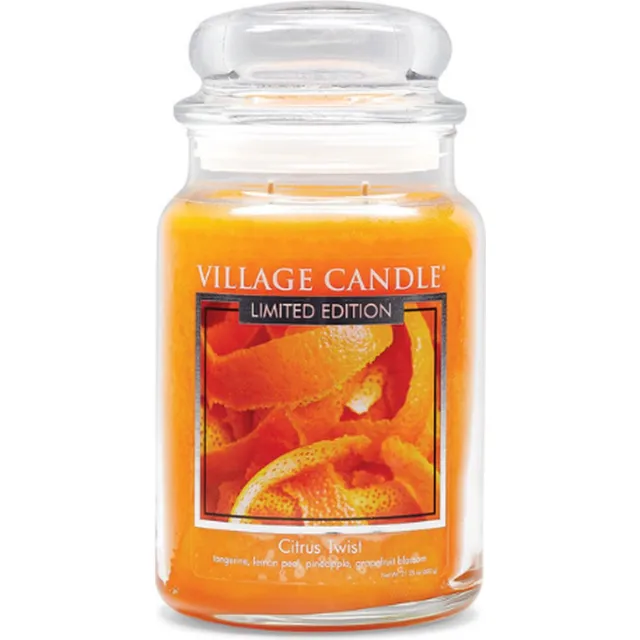 village candle Geurkaars - Citrus Twist Ø9,5 x 15 cm Wax Oranje