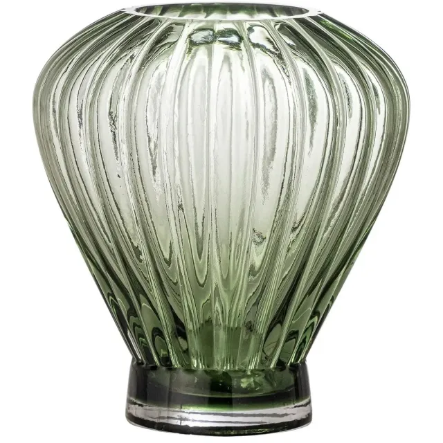 Bloomingville Vaas glas groen Reeve 18cm [gid://shopify/Metaobject/303100625231]