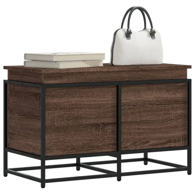 vidaXL Opbergbox met deksel 80x40x51,5 cm bewerkt hout bruin eiken