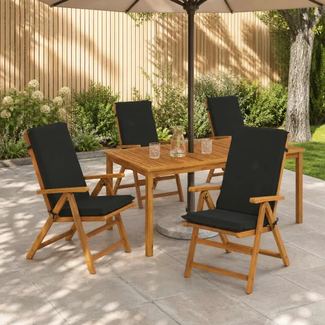 vidaXL Kussen voor stoel met hoge rug GEMERT 4 st 100% Polyester Zwart
