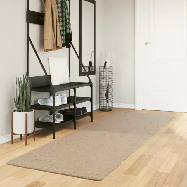 vidaXL Vloerkleed HUARTE laagpolig zacht wasbaar 80x250 cm zandkleurig, foto 2