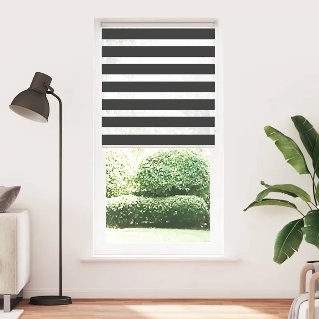 vidaXL Zebra rolgordijn 105x230 cm stofbreedte 100,9 cm zwart