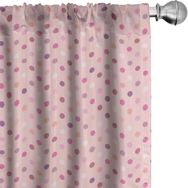 ABAKUHAUS Gordijnen met puntjespatroon – 2x75x245 cm – Roze/Lila, Verduisterend