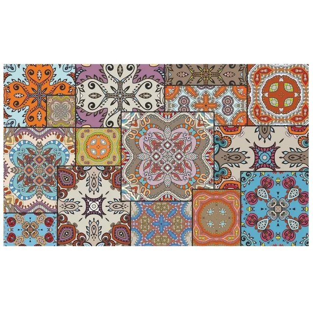MD-Entree MD Entree - Design mat - Universal - Fancy Quilt - Vloerkleed - Antislip - Machine wasbaar - 67 x 120 cm Meerkleurig
