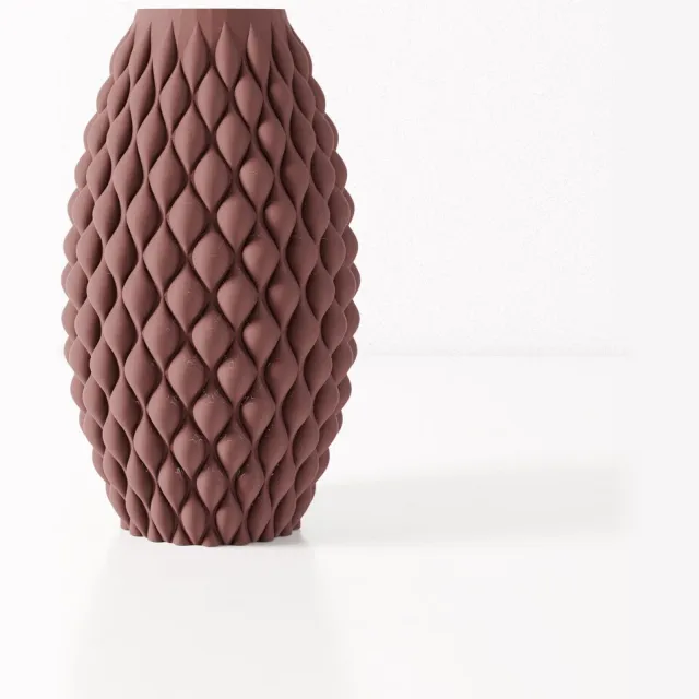 Fleuriek vaas AMELIA - Bordeaux rood H50 cm - Grote vaas met bolvormig patroon - Moderne vloervaas voor woonkamer of hal - Luxe uitstraling