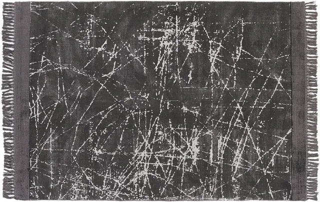 Beliani HANLI - Vloerkleed - Donkergrijs - 160 x 230 cm - Viscose