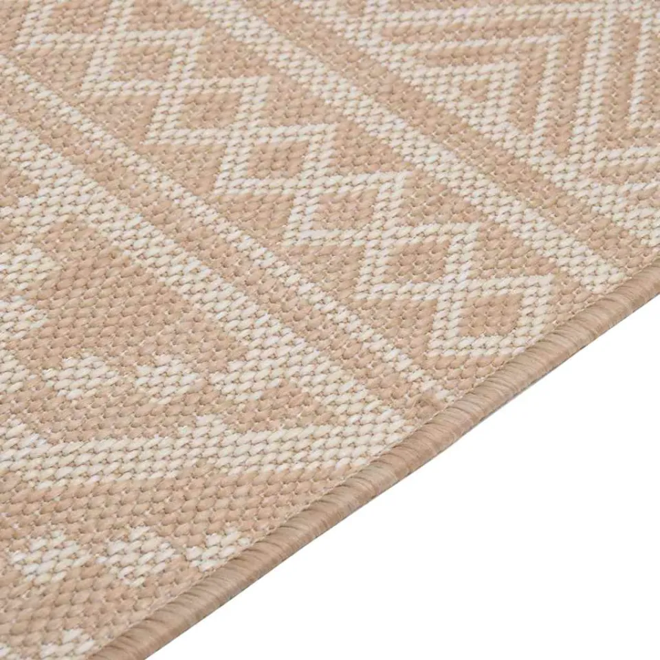 vidaXL Buitenkleed met patroon platgeweven 160x230 cm bruin, foto 4