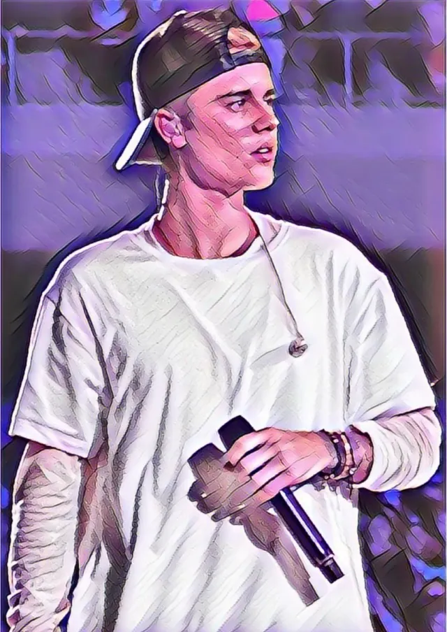 Passionforart.eu Justin Bieber 3-4 - Poster - 30 x 40 cm paars