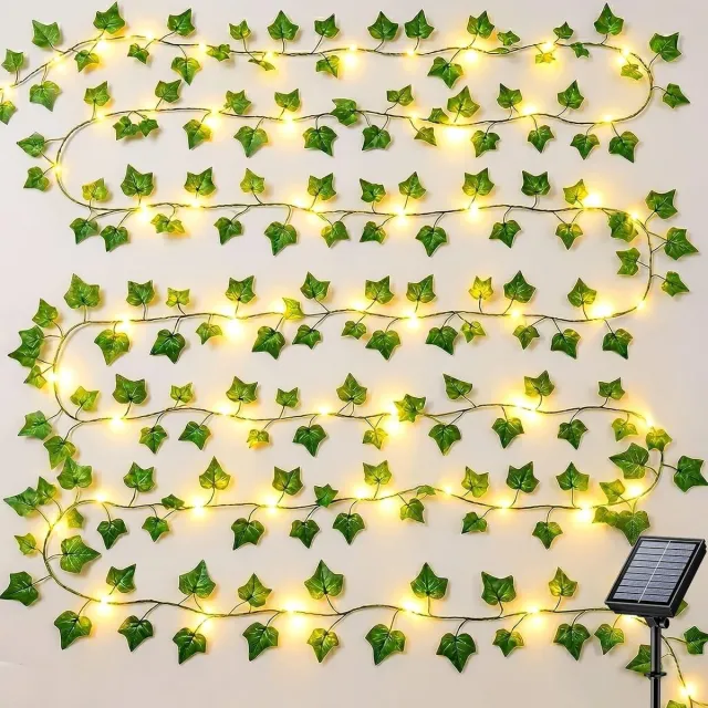 YAGXIG LED-lichtslinger voor buiten - LED-lichtslinger op zonne-energie - 10 meter x 100 LED's - Voorzien van 8 verschillende lichtstanden - IP65 waterdicht - Geschikt voor tuinen, balkons, tafels en terrassen.