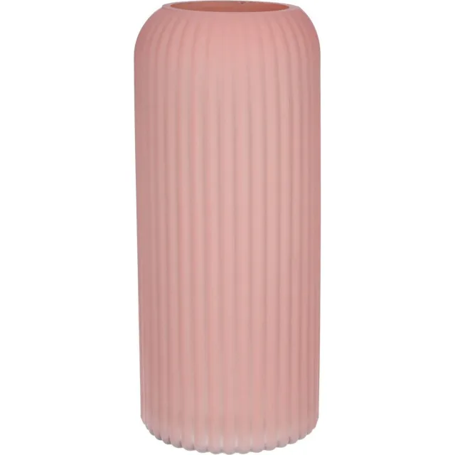 Bellatio Design Bloemenvaas - oud roze - matglas - 10 x 25 cm - vaas Oudroze
