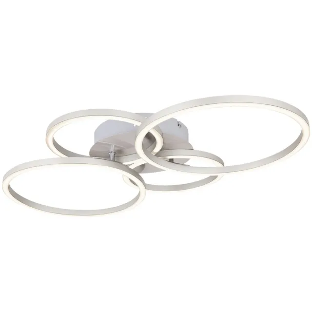 Globo Plafondlamp Nikkel met vier LED ringen | 65,5 cm | Plafonniere