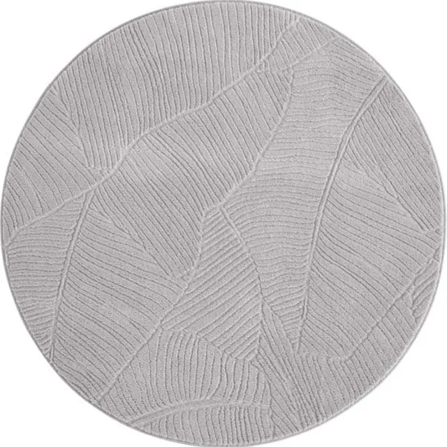 TrueWeave Rond zacht vloerkleed - Fuzz Leaf grijs 80