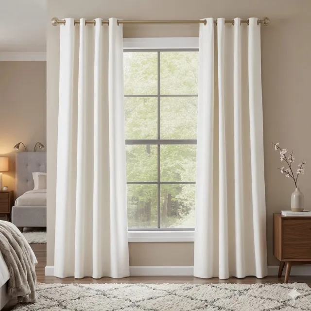 Maison Elara Fluweel Gordijn Wit Ivoor 140x260 cm - 2 Stuks Verduisterend Thermisch Voor Woonkamer Slaapkamer
