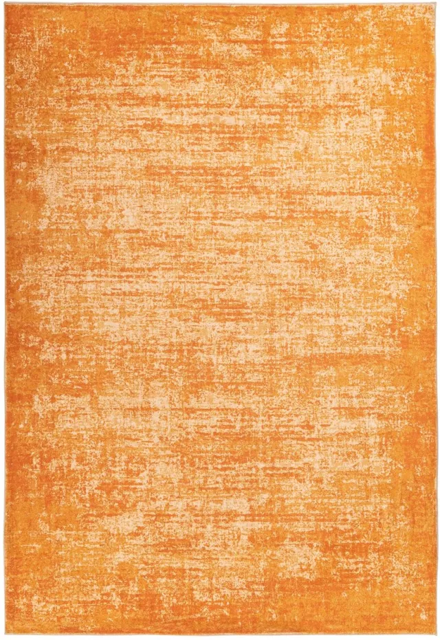 Padiro design laagpolig vloerkleed 120 x 170 cm - oker / oranje - modern abstract ontwerp - voor vloerverwarming - van polyester en katoen
