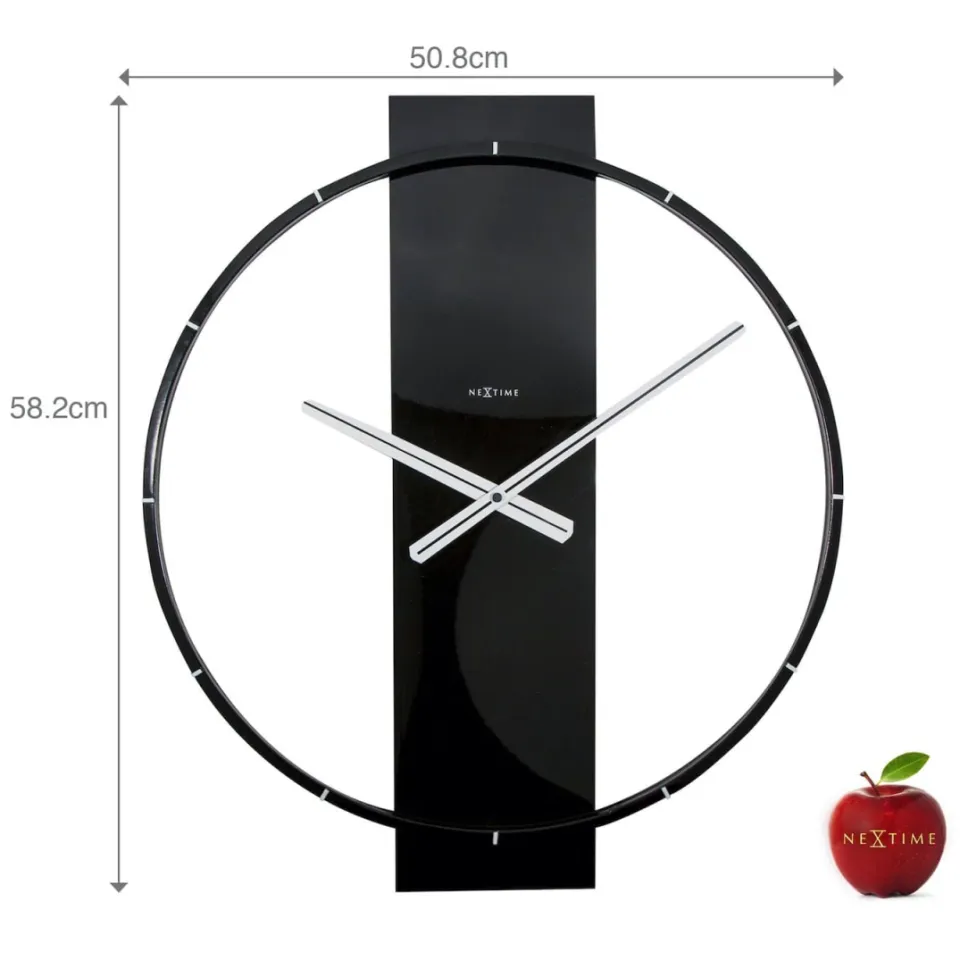 NeXtime Wandklok - 50,8 x 58,2 x 4,3 cm - Hout/Staal, foto 4