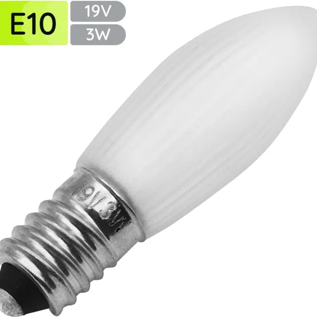 OE Lightning Reserve kerstlampje E10 19V 3W - Geribbeld mat - Warm wit - 13x45.5mm - 1 stuk