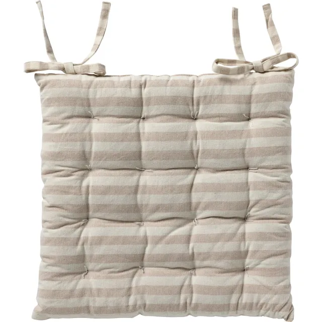 Dutch Decor COOPER- Matraskussen met gestreept motief- Pumice Stone - vierkant - 40x40 cm - Zitkussen beige