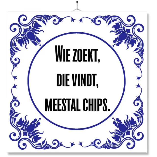 MC Living Tegel Met Opdruk | Wie Zoekt Die Vindt | Cadeau | Inclusief Geschenkdoos | Standaard | Ophangsysteem Multi-Color