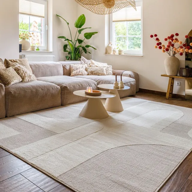 Nordic Weavers Japandi vloerkleed - Ridge Nevi crème/beige 120x170