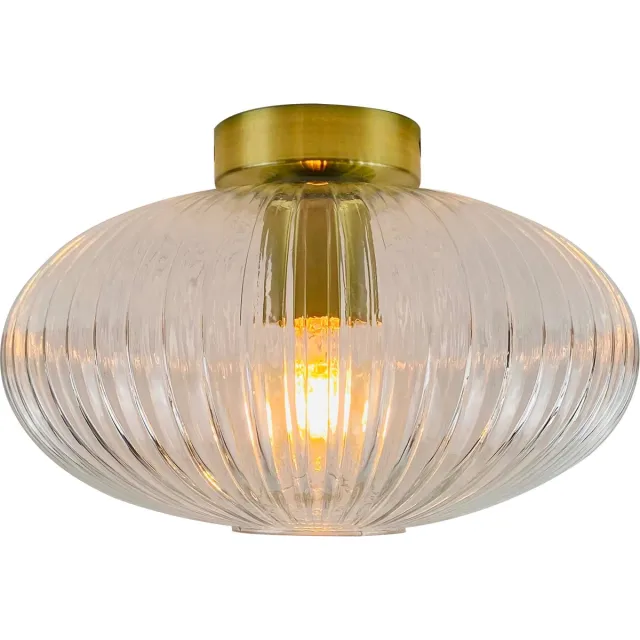 Olucia CHARLOIS - Plafondlamp - Transparant / Goud - Vorm: Ovaal