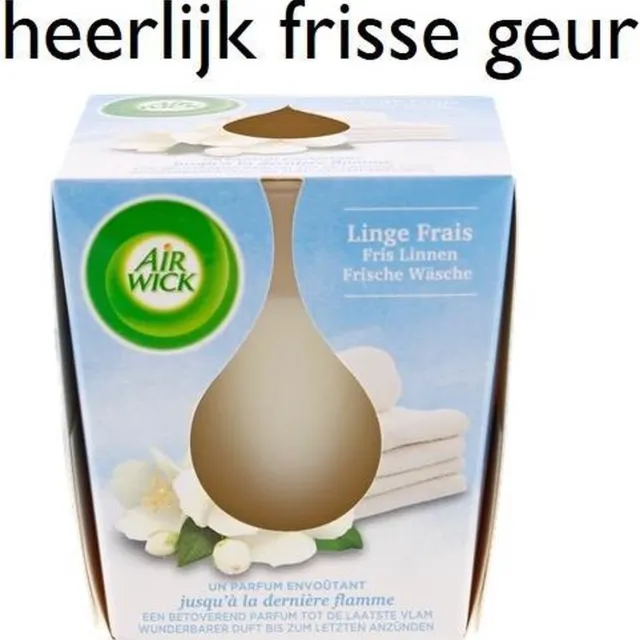 Air Wick Geurkaars - Essential Oils - Fris Linnen - 105 g wit