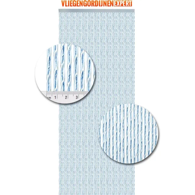 Vliegengordijnenexpert® Vliegengordijnenexpert Bali - Vliegengordijn - 100x240 cm - Transparant met blauwe kern