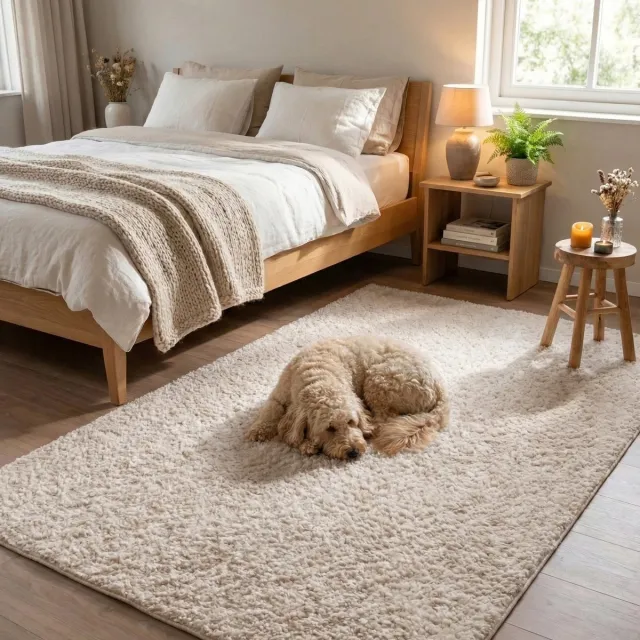 NATURL. Fluffy vloerkleed - Bobby Creme - 160x230cm Crème