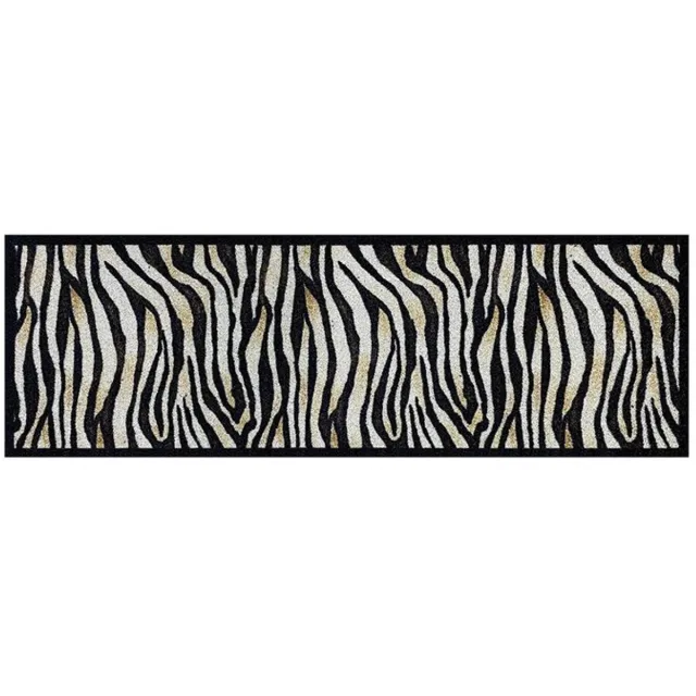 Vica International Deurmat Zebra antraciet/beige - 50x150 cm