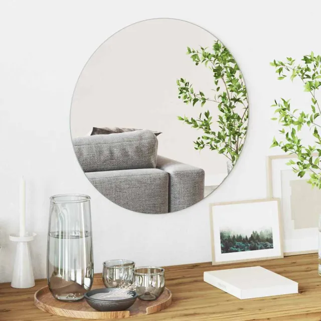 vidaXL Wandspiegel Ø 50 cm gehard glas Rond Transparent