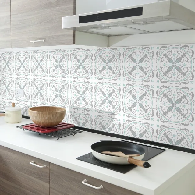 Ambiance Sticker Tegelstickers voor de muur in keuken en badkamer - 60 Azulejos Amanda cementtegelstickers - 60 stickers 10x10cm Multi color
