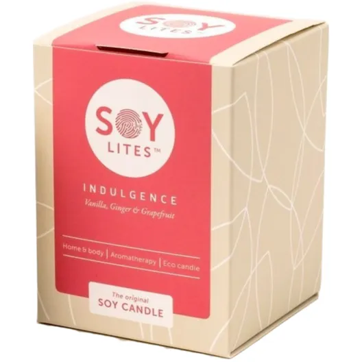 Soylites Soycandle Indulgence - Vanilla, Ginger & Grapefruit gebroken wit