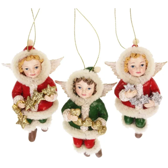 MEA Ornament Engel met slinger 3ass, 6x5x12cm Zie foto