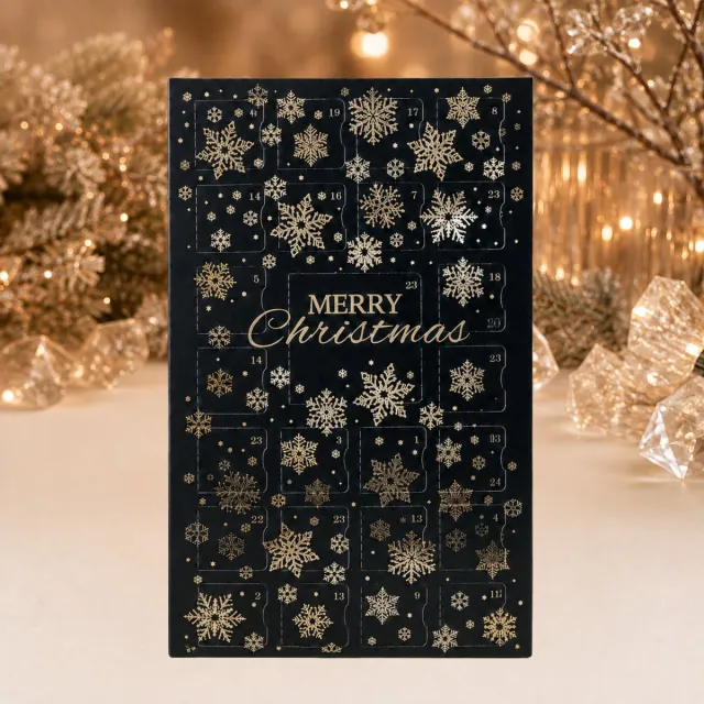 Het Geurhuisje Luxe Waxmelt Adventskalender – Zwart met goud - 25 Days of Christmas - Handgemaakt - 100% Sojawax - Voor (elektrische) geurbrander - Dierproefvrij Allerlei
